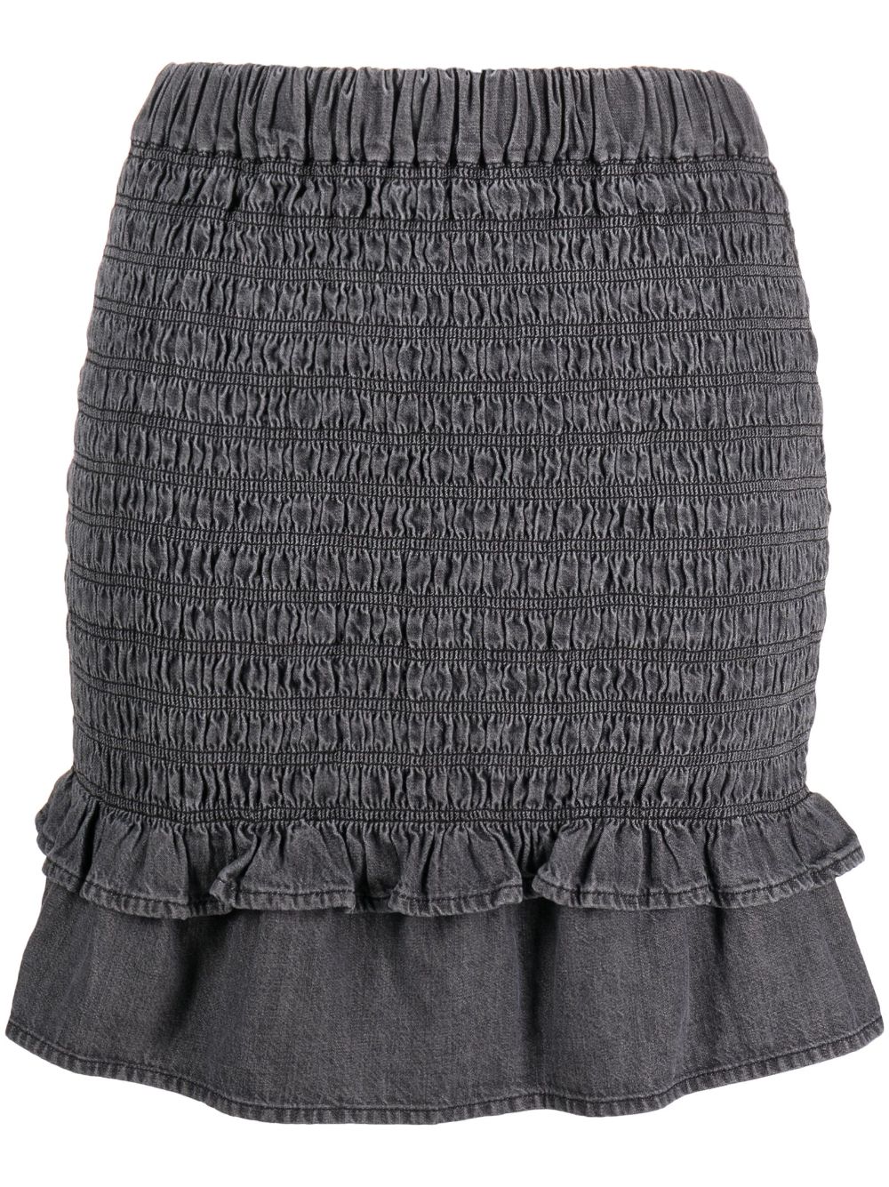 MARANT ÉTOILE Dorela shirred denim miniskirt - Grey