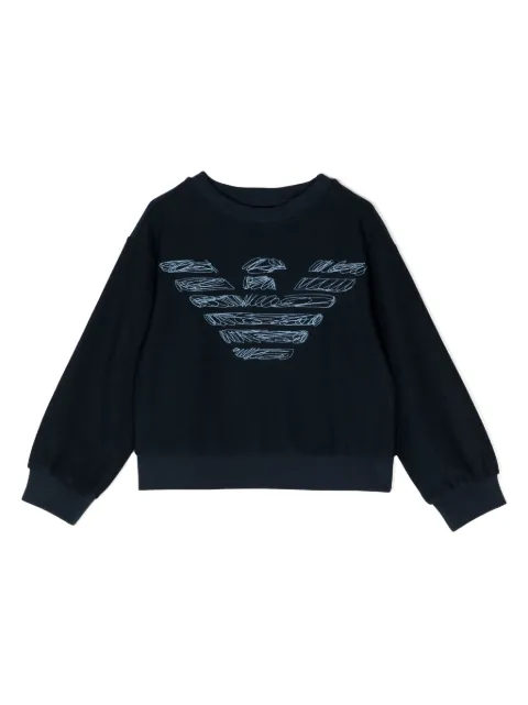 Emporio Armani Kids logo-embroidered crew-neck sweatshirt