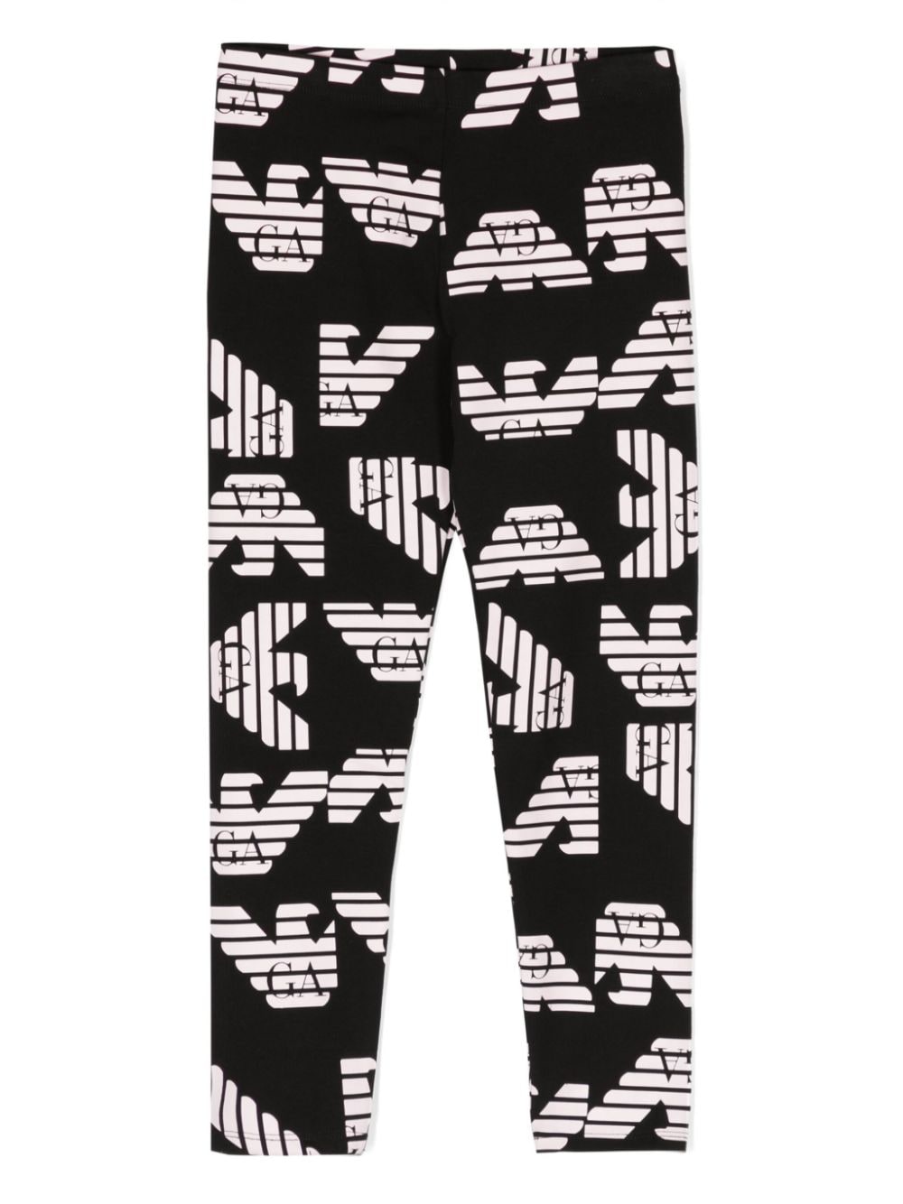 emporio armani kids legging à motif monogrammé - noir