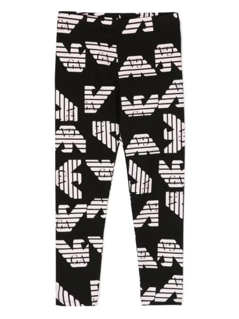 Emporio Armani Kids leggins con monograma estampado