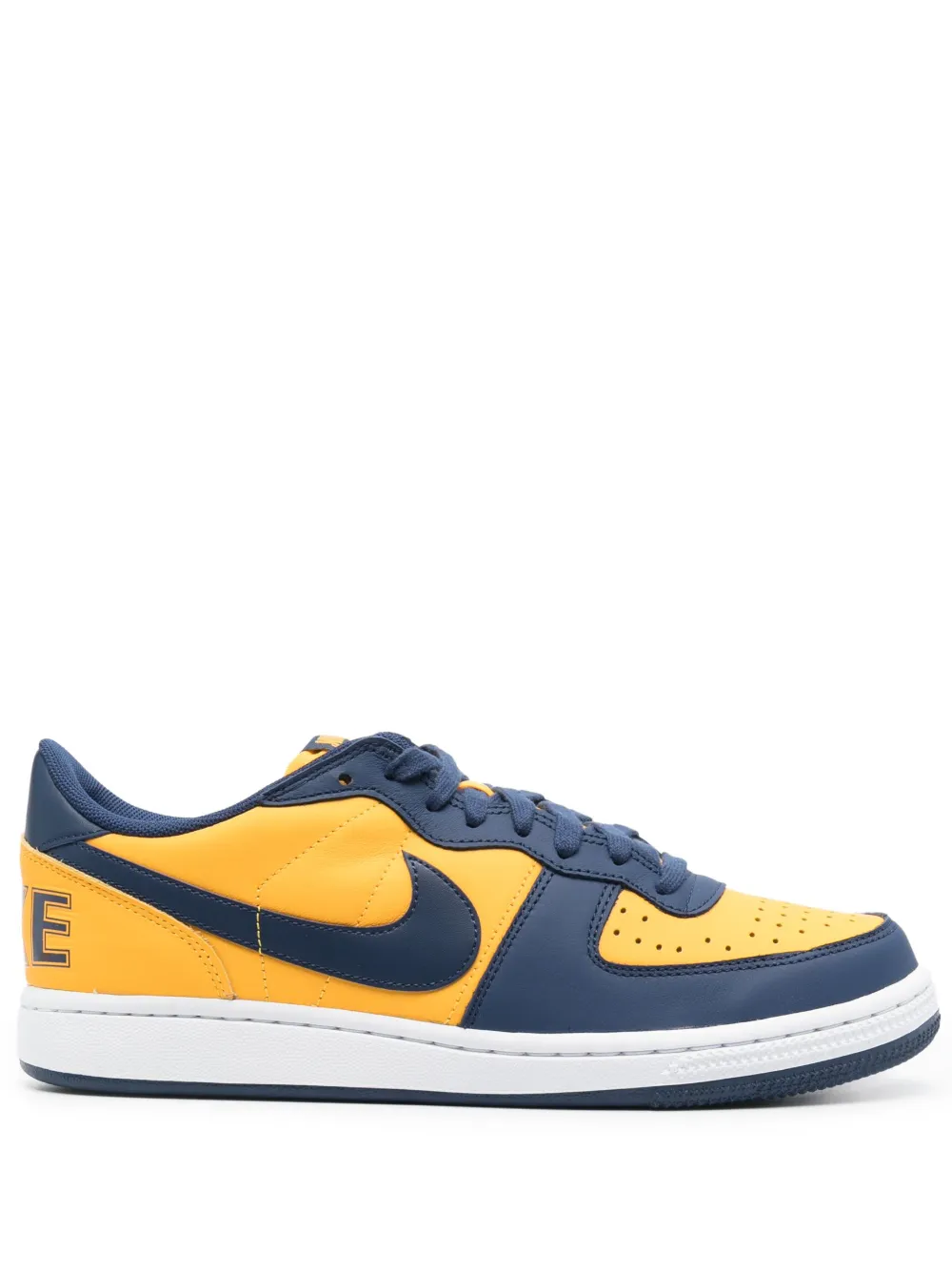 Nike Man Sneakers Mandarin Size 9 Leather In Blau