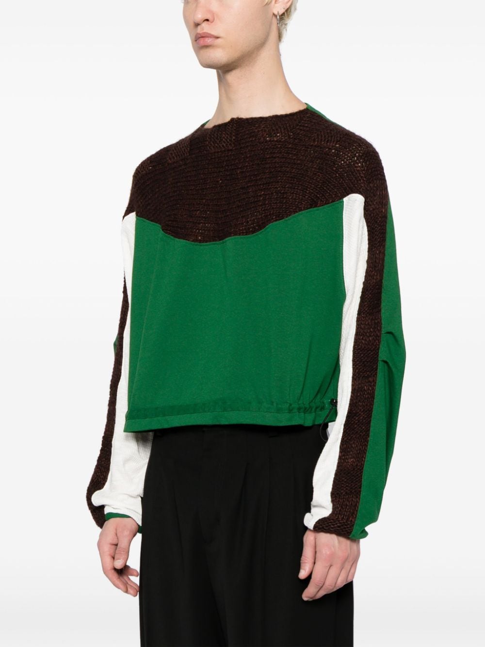 Shop Kiko Kostadinov Long-sleeve Knitted-panel Jumper In Mehrfarbig