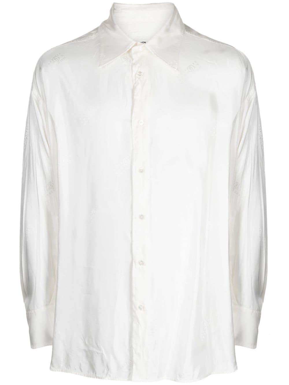 Mm6 Maison Margiela Logo-print Satin Shirt In White