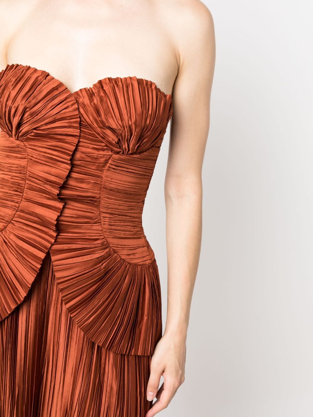 Shop Cult Gaia Charlique Pleat-detail Dress In Brown