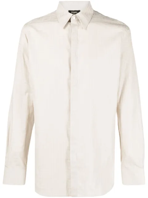 FENDI camisa manga larga con motivo FF