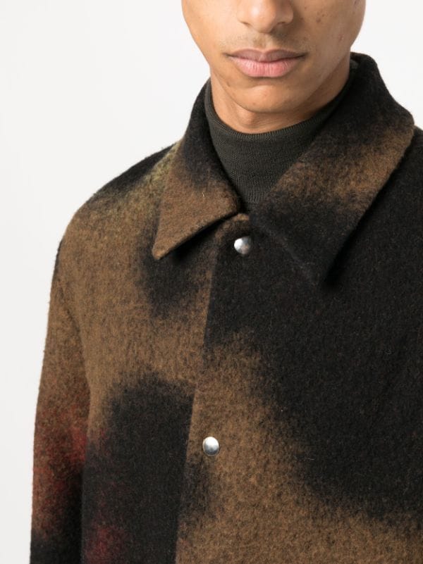 Wool Brown Jacquard Jacket