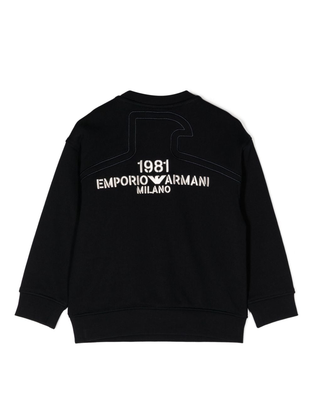 Shop Emporio Armani Logo-embroidered Cotton Sweatshirt In Blue