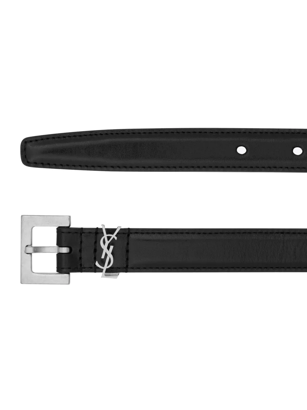 Saint Laurent Cassandre Thin Leather Belt Farfetch