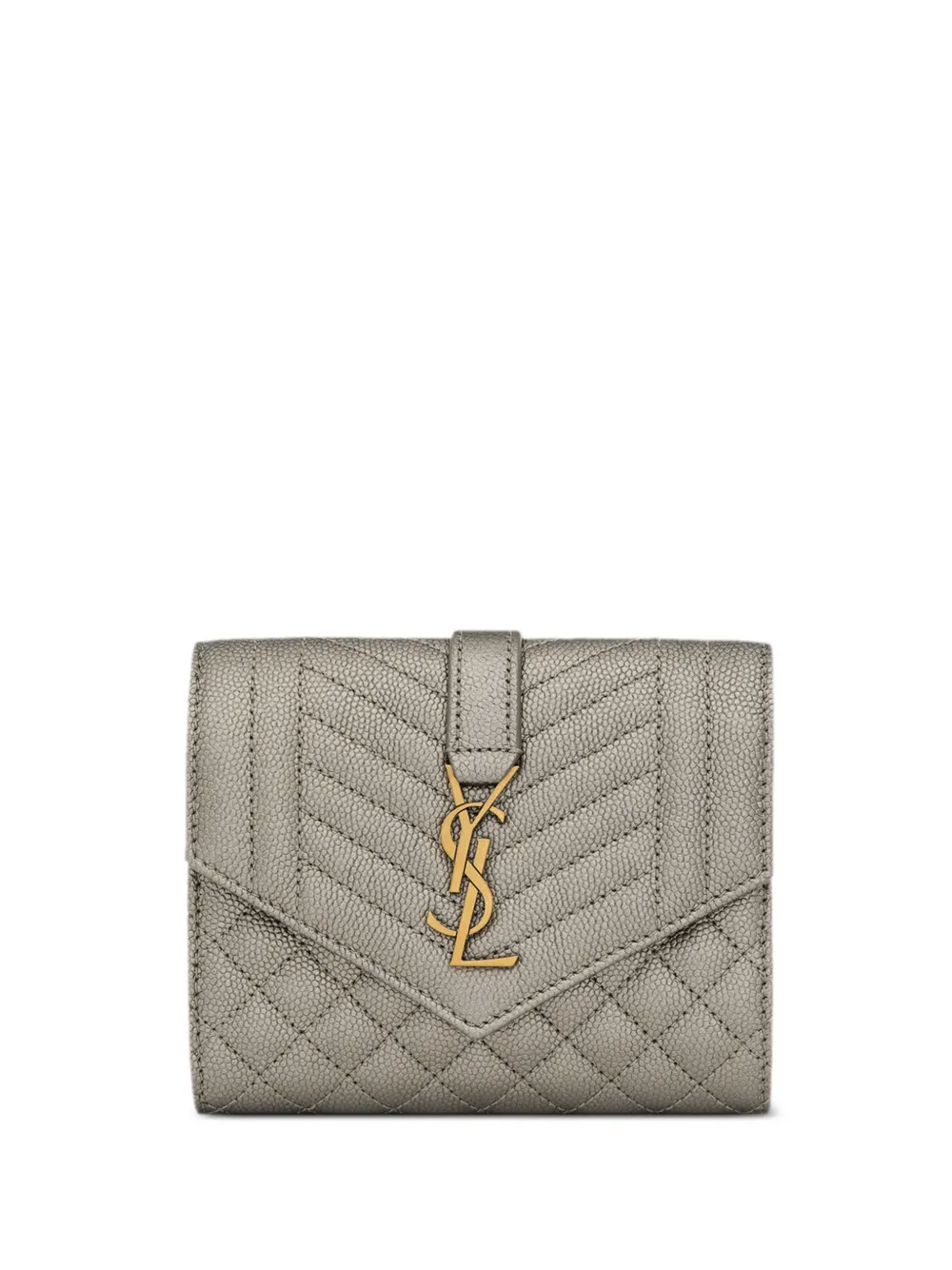 Saint Laurent quilted envelope tri-fold wallet | Grey | Image 1