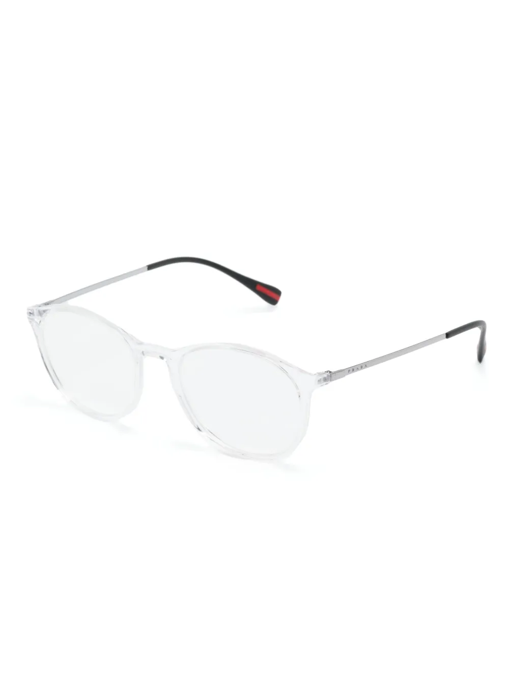 Prada Eyewear Zonnebril met doorzichtig rond montuur - Beige