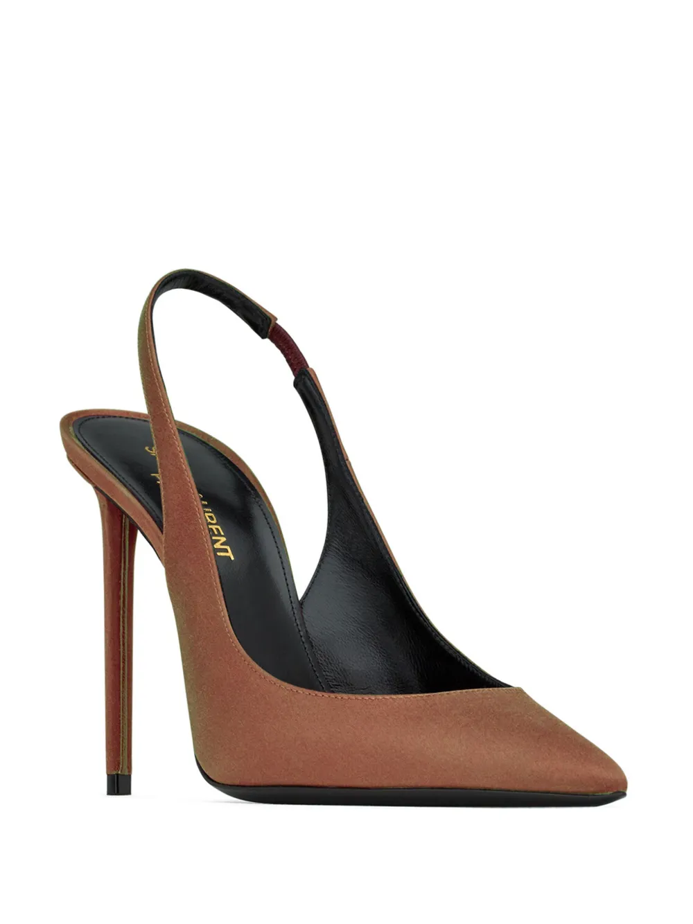 Shop Saint Laurent Zoe 105mm Slingback Pumps In Braun