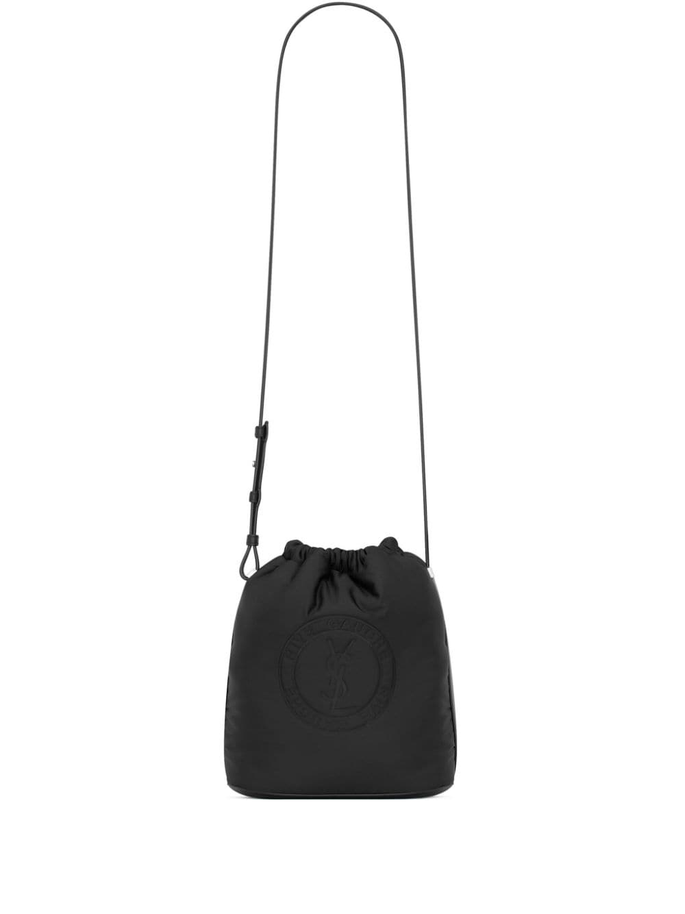 Saint Laurent Logo-debossed Bucket Bag In Black