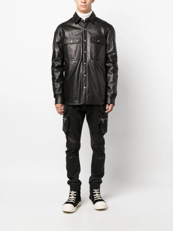 １着でも送料無料】 Rick Owens LARRY LEATHER SHIRT レザー シャツ ...