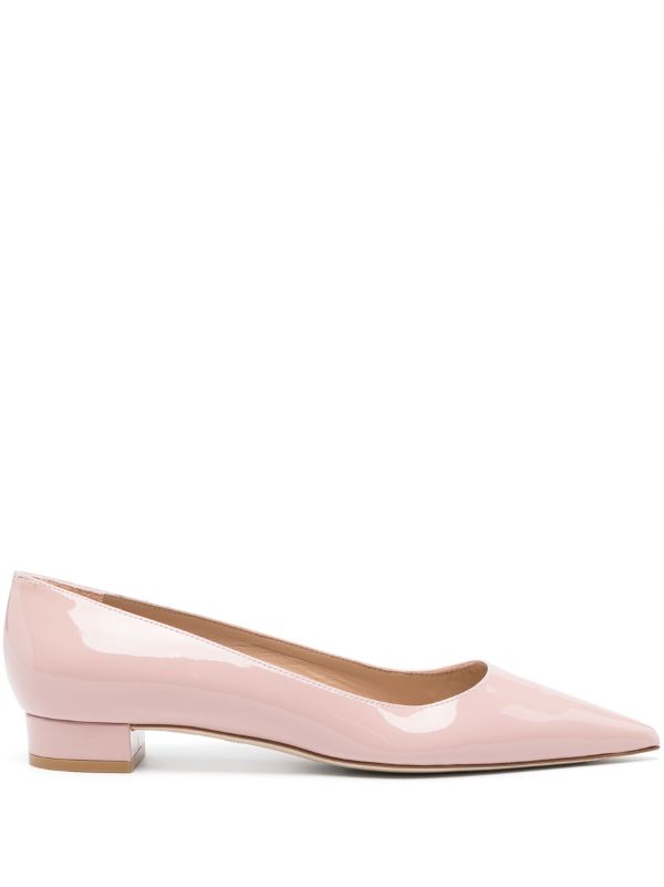 Blush patent leather outlet pumps