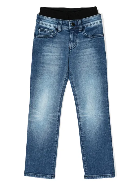 Emporio Armani Kids slip-on straight-leg jeans
