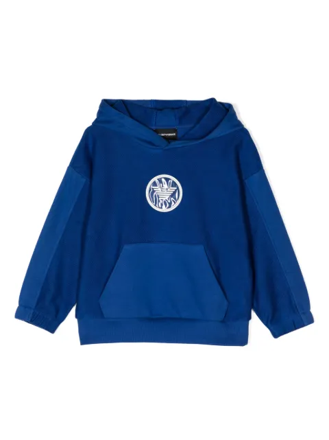 Emporio Armani Kids logo-patch panelled hoodie