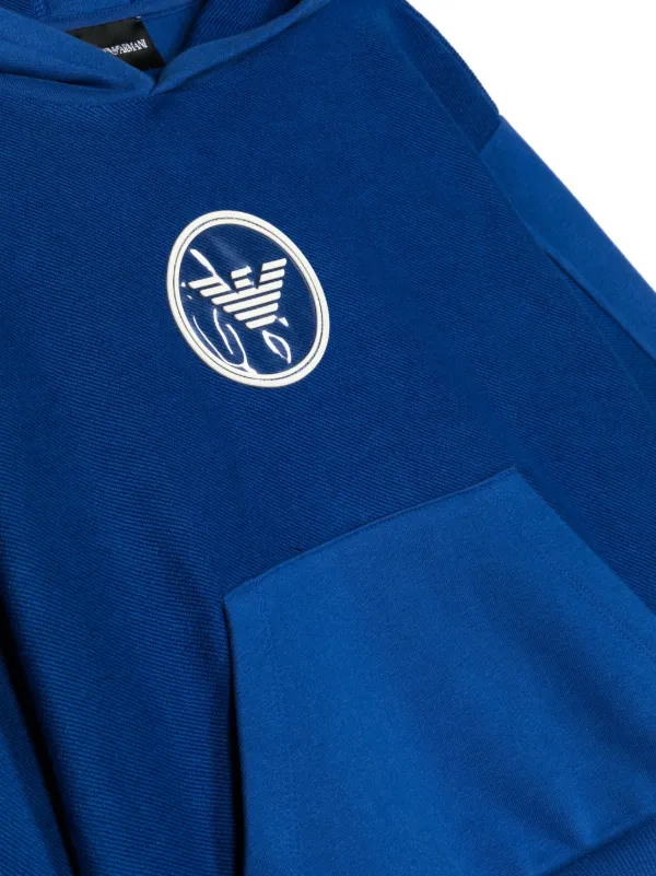 Emma épine emblem logo hoodie blue EA7 Emporio Armani Logo Series Oversize Logo Blue XXS Hoodie
