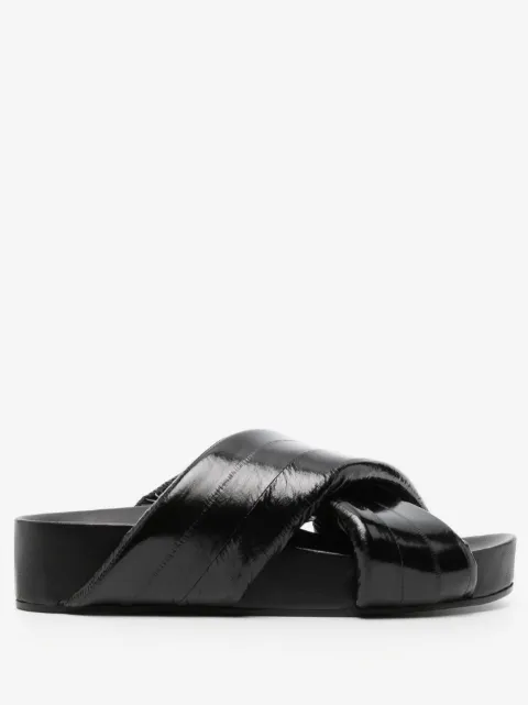 Jil Sander crossover-strap leather sandals 