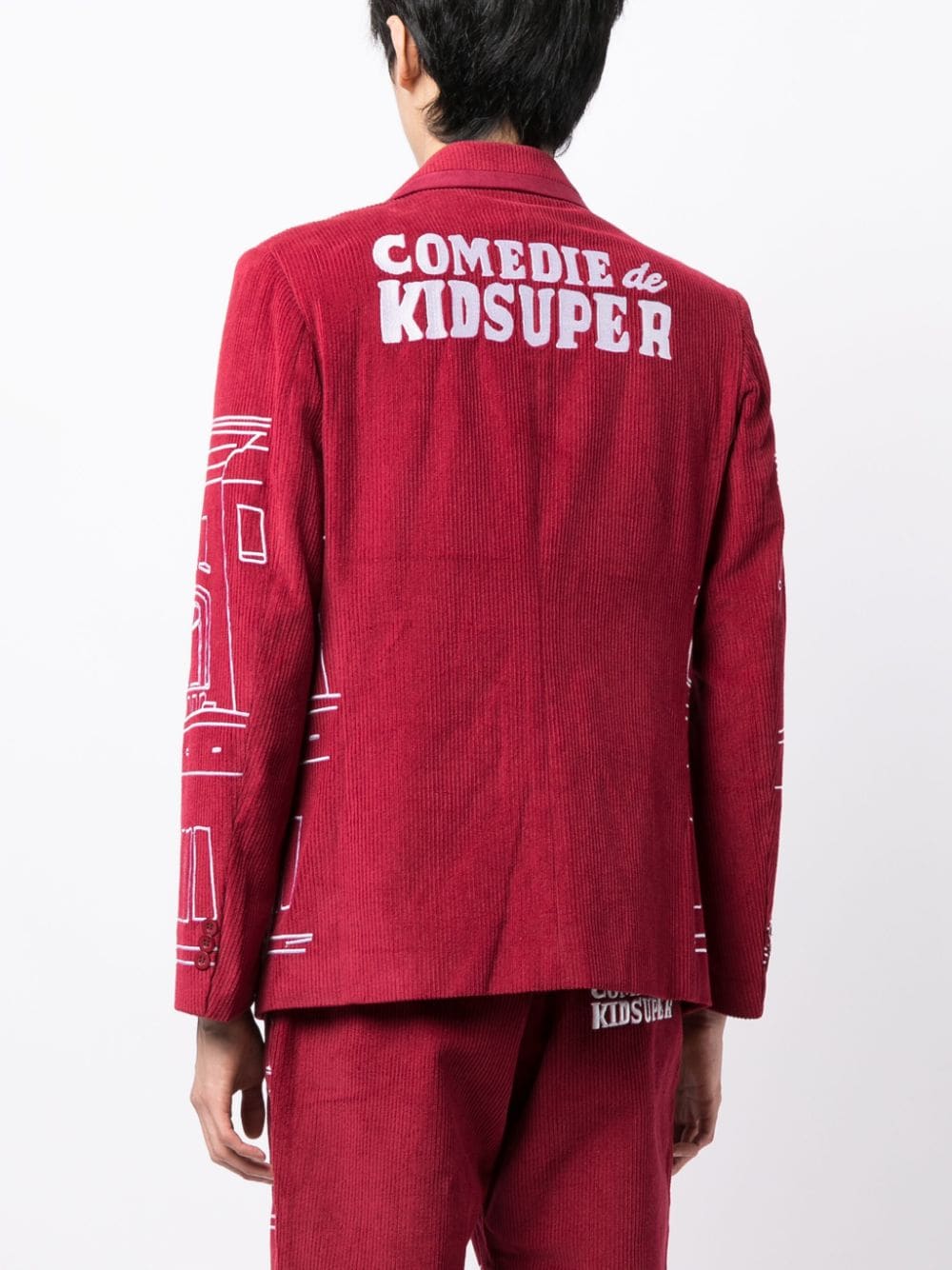 Shop Kidsuper Comedie De  Embroidered Blazer In 红色