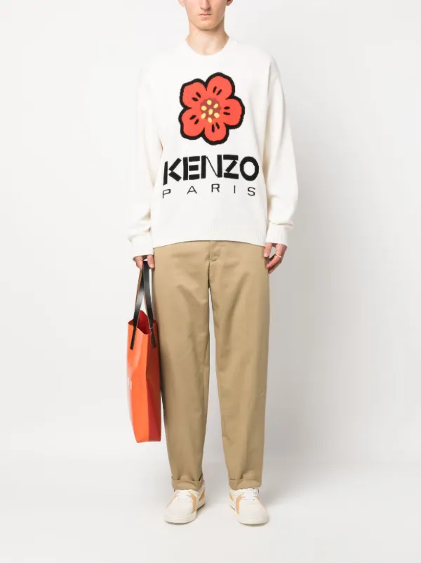 Kenzo Boke Flower intarsia knit Wool Jumper Farfetch