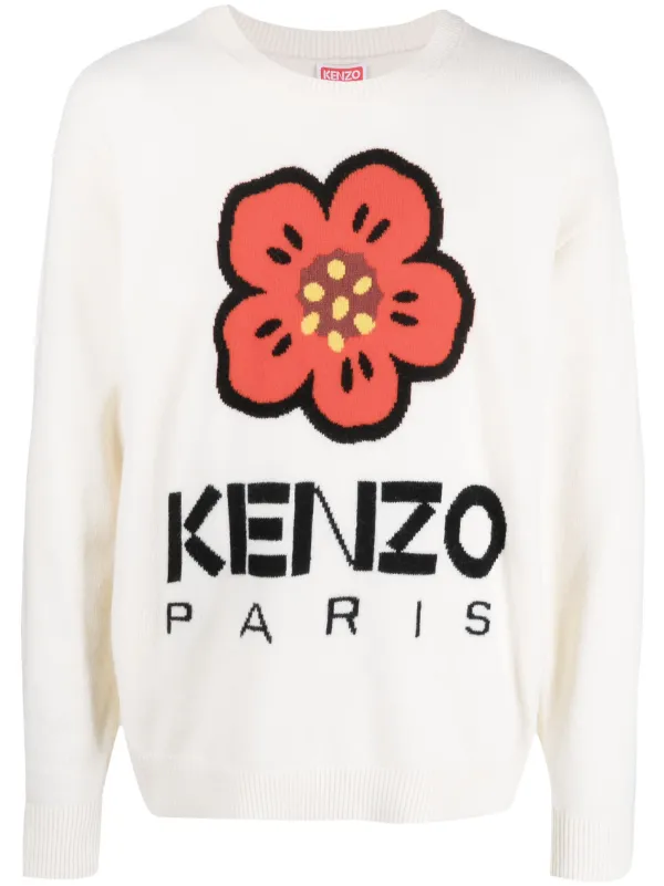 Kenzo Boke Flower intarsia-knit Wool Jumper - Farfetch