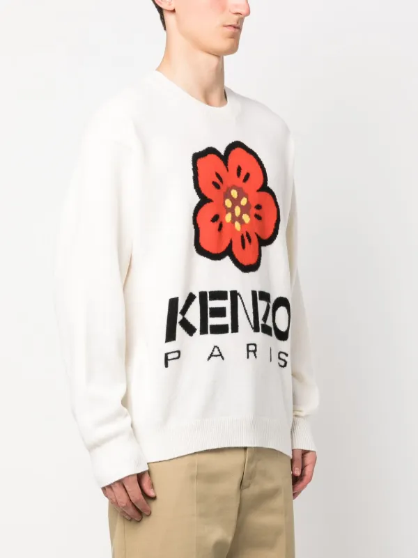 intarsia knit tiger jumper, Kenzo