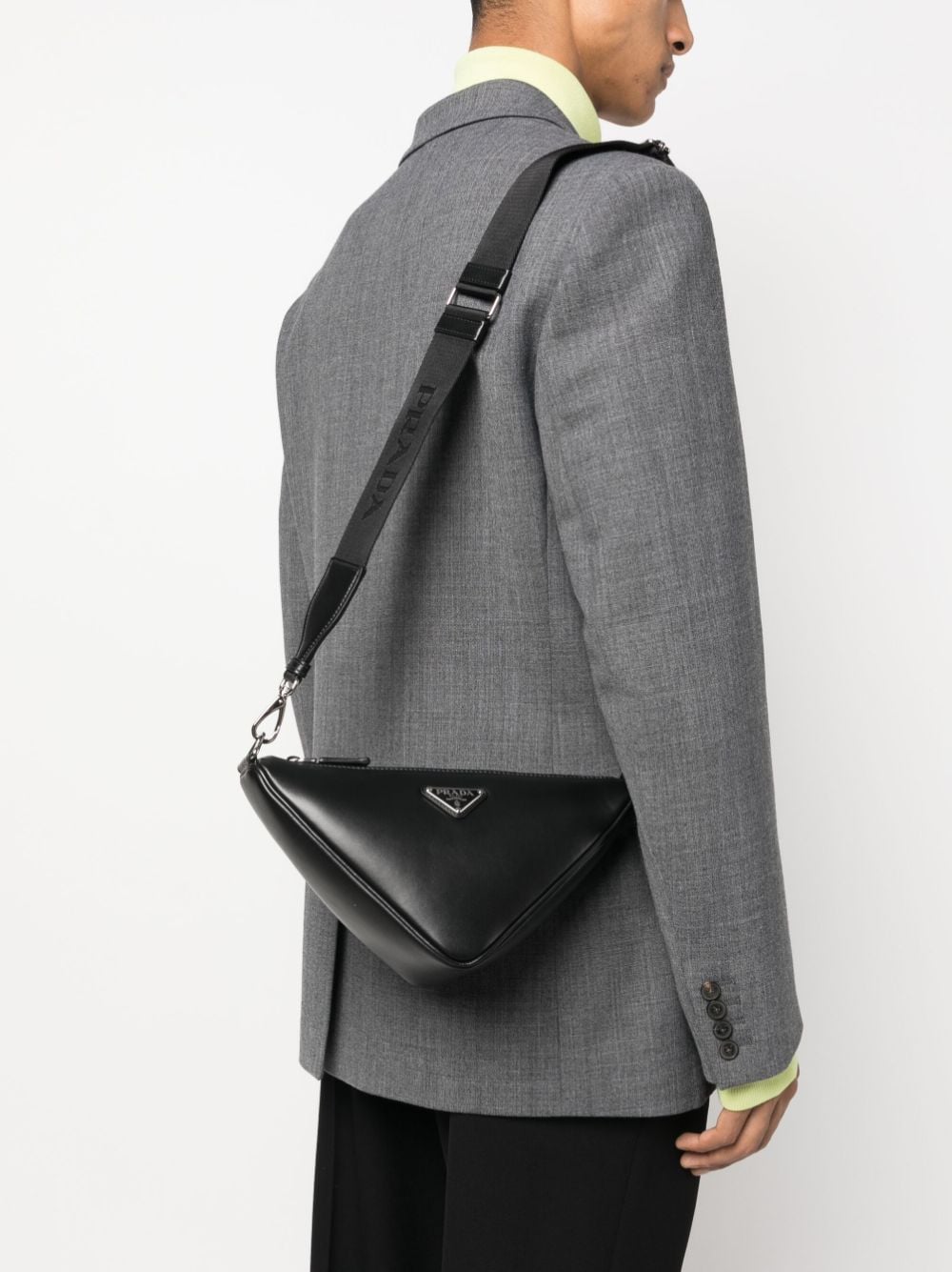 Prada Men's Triangle Logo Crossbody Bag