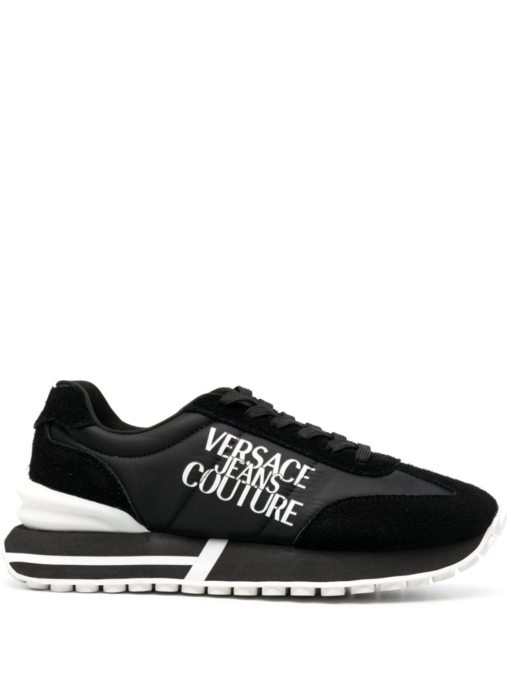 Versace Jeans Couture Logo-print Low-top Sneakers In Black