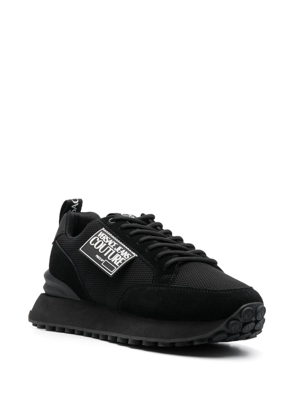 Shop Versace Jeans Couture Logo-patch Low-top Sneakers In Black