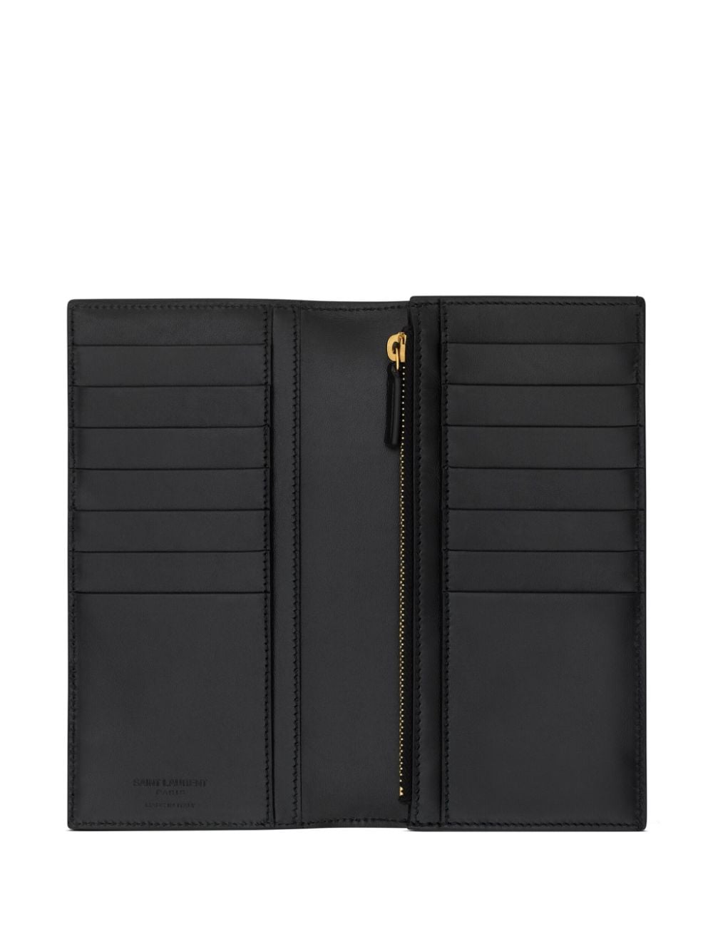 Shop Saint Laurent Continental Bi-fold Leather Wallet In Black