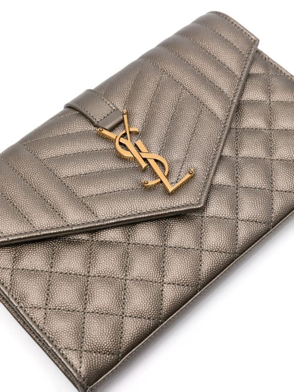 Saint Laurent Quilted Envelope Chain Wallet - Farfetch