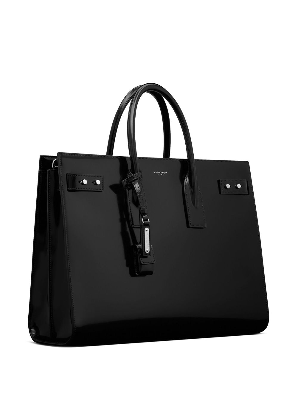 Shop Saint Laurent Large Sac De Jour Patent-leather Tote Bag In Black
