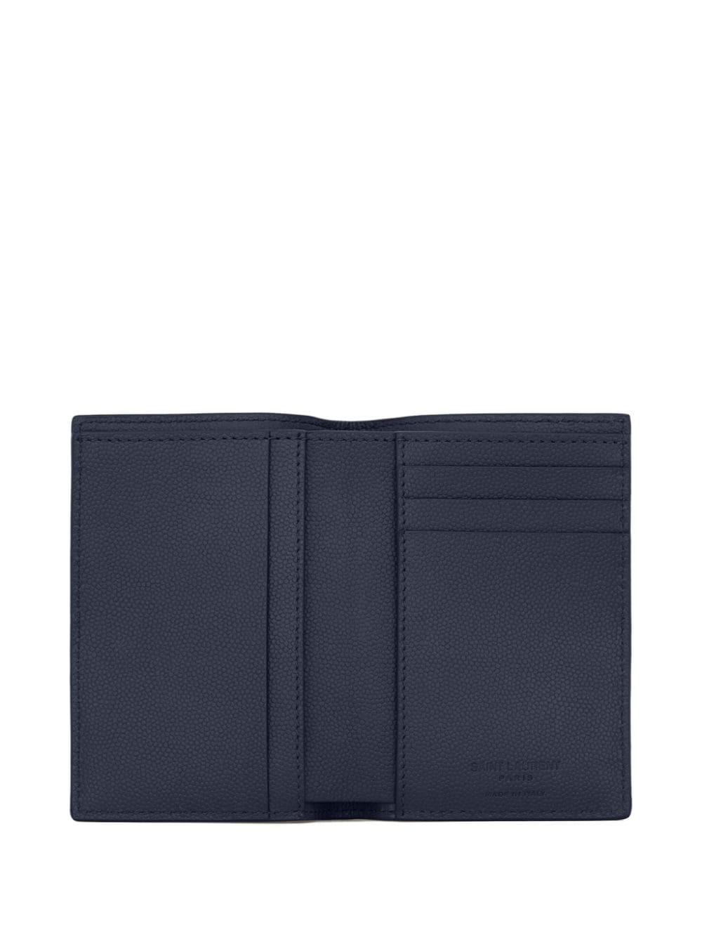 Shop Saint Laurent Bi-fold Leather Wallet In Blue
