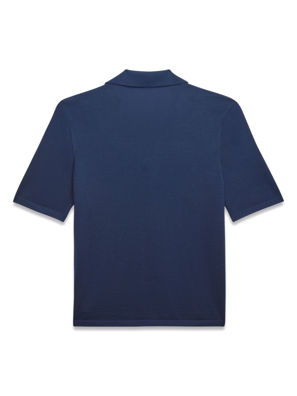 Shop Saint Laurent V-neck Wool Polo Shirt In Blue