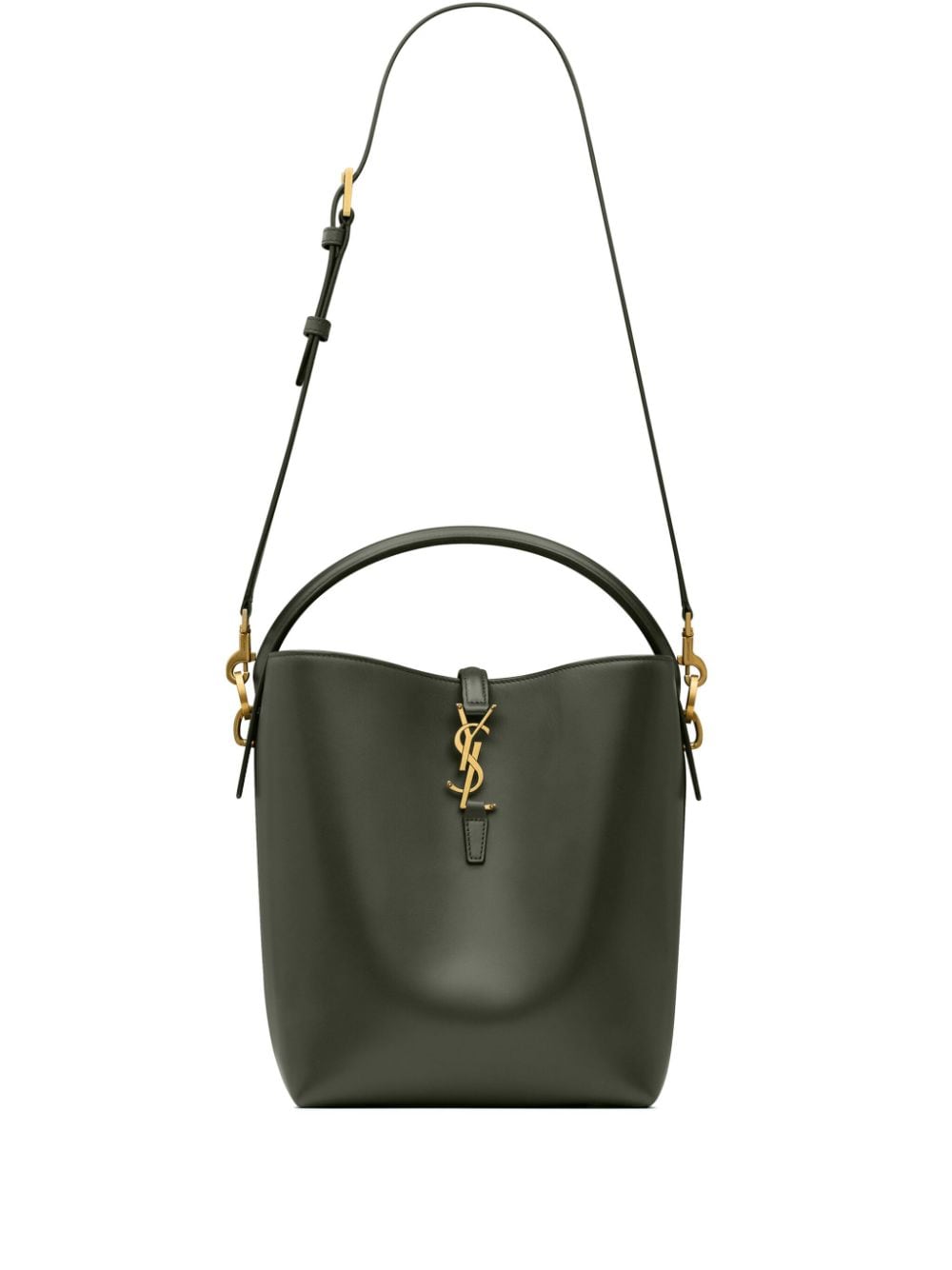 Saint Laurent Catherin Logo-plaque Leather Bag In Green