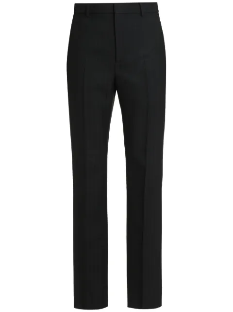 Saint Laurent pressed-crease pleated straight-leg trousers