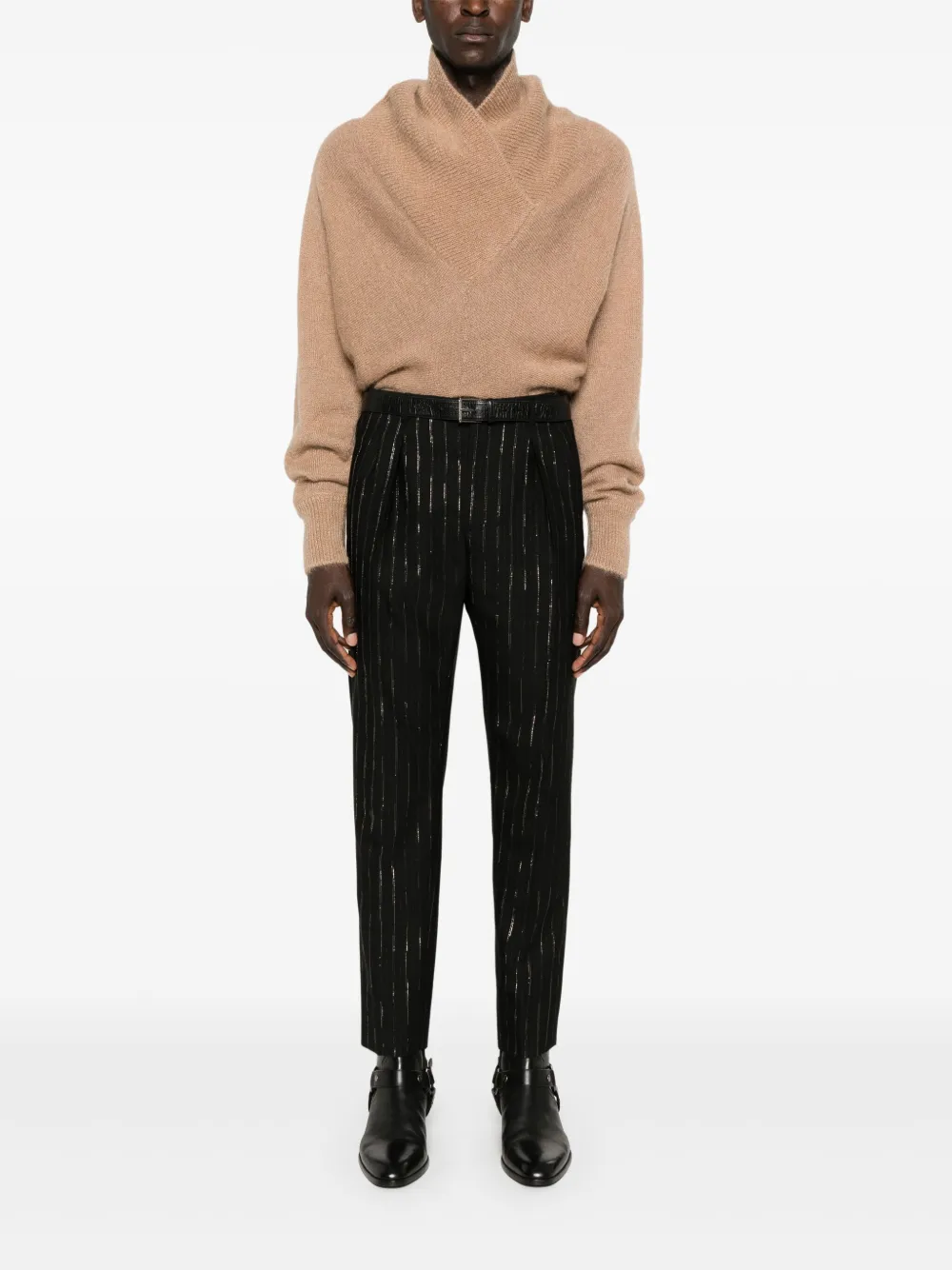 Saint Laurent Geborstelde trui Beige