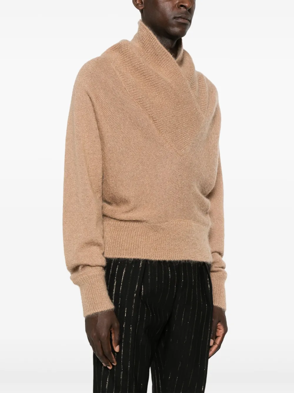 Saint Laurent Geborstelde trui Beige
