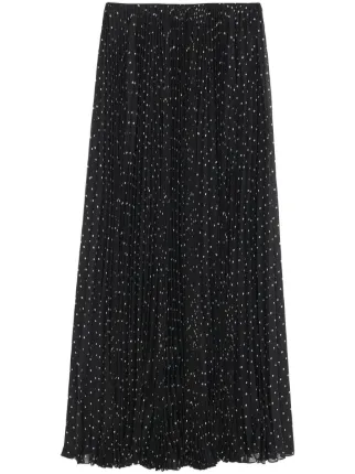 Saint Laurent polka-dot Silk Pleated Skirt - Farfetch