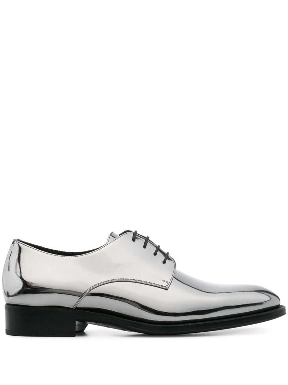 Saint Laurent Adrien Derby-Schuhe aus Lackleder - Silber