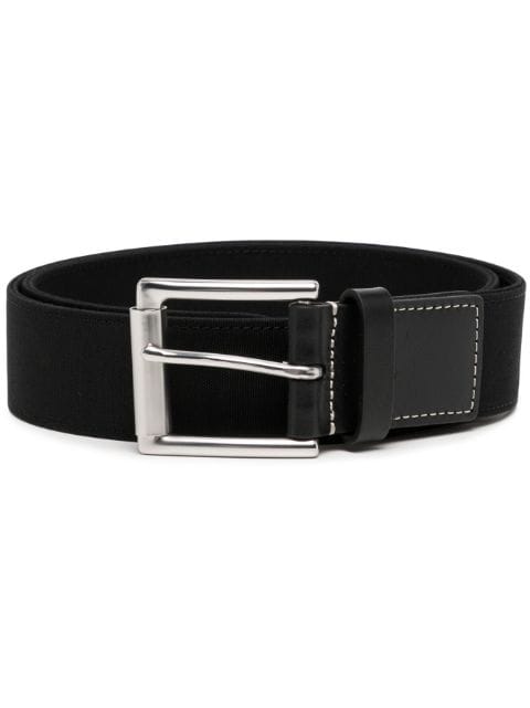 PS Paul Smith Zebra-motif leather-trim belt