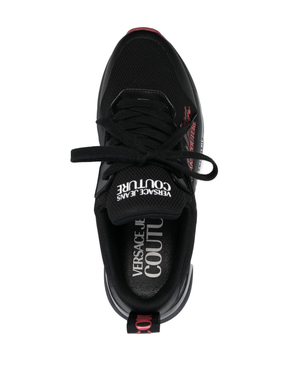 Shop Versace Jeans Couture Logo-print Low-top Sneakers In Black