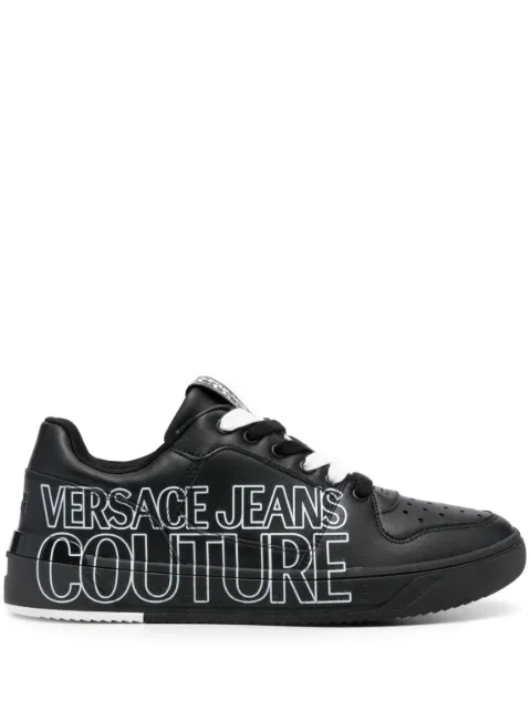 Versace Jeans Couture tenis bajos con logo estampado 