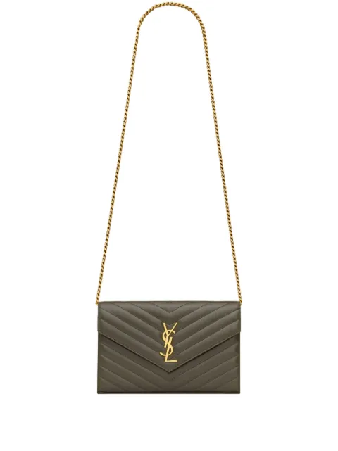 Saint Laurent Cassandre leather chain wallet WOMEN