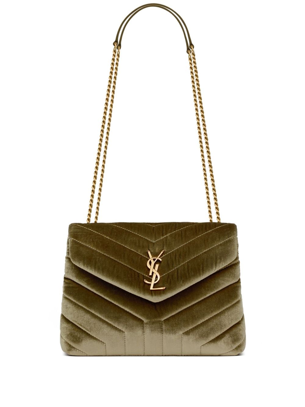 Image 1 of Saint Laurent small Loulou velvet shoulder bag