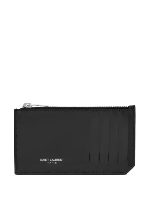 Saint Laurent Paris Fragments leather card holder