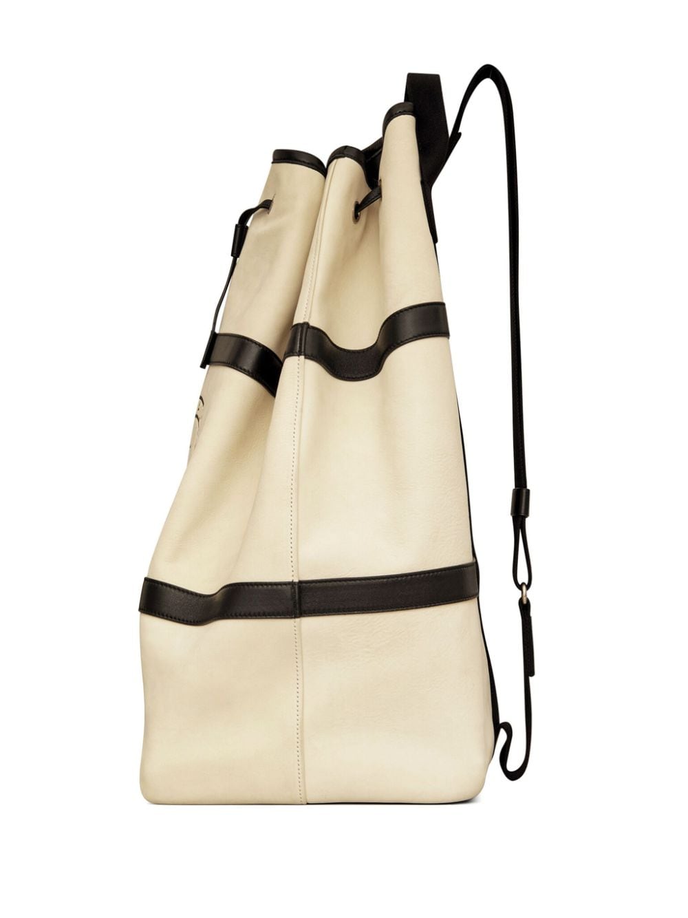 Shop Saint Laurent Rive Gauche Sling Leather Bag In Neutrals