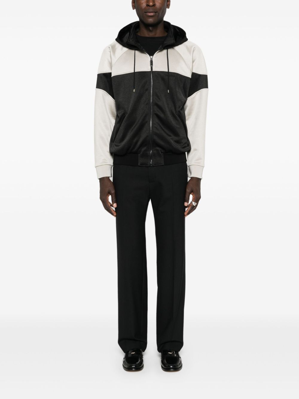 Saint Laurent two-tone hooded jacket - Black