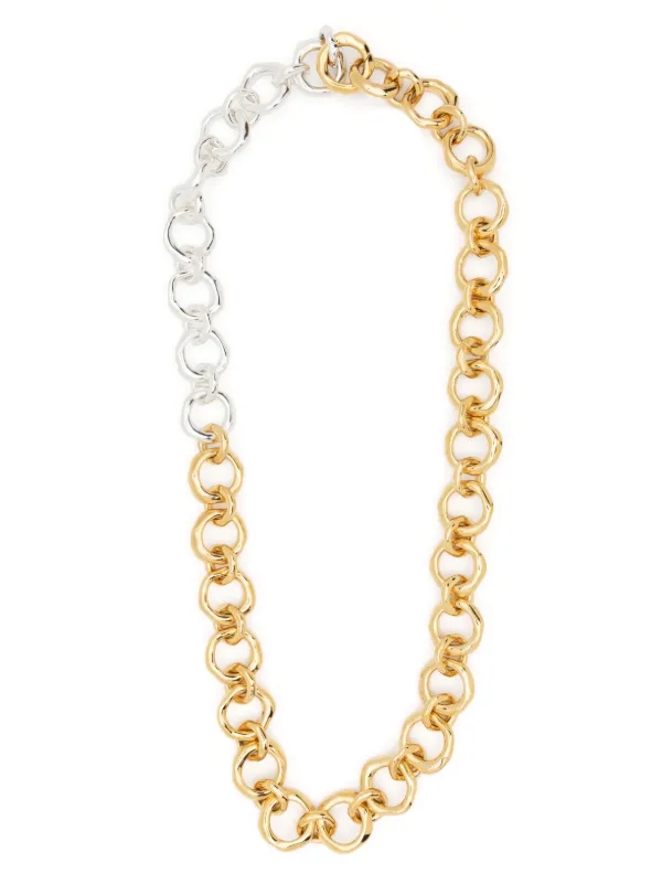 Jil Sander two-tone Chunky Chain Necklace | Gold | FARFETCH JO