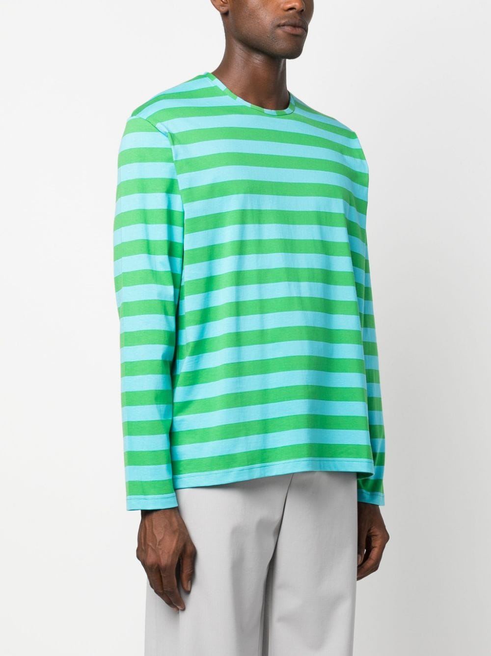 Shop Sunnei Long-sleeve Striped T-shirt In Blue